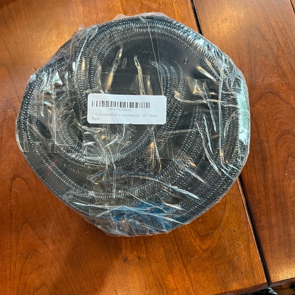 2” F6 Black Braided Wrap Around Sleeving 10 ft